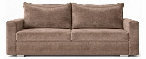 Sofa z Funkcją Spania DRAVOS Ciemnobeżowa Sztruksowa Nowoczesna
