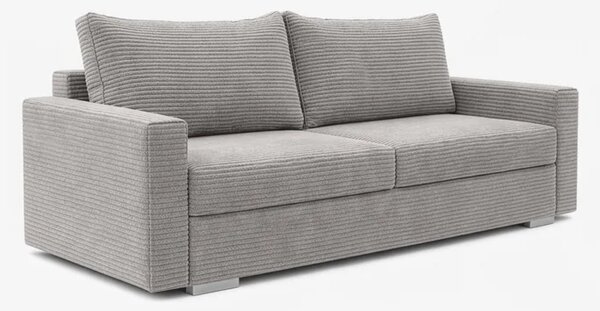 Sofa z Funkcją Spania DRAVOS Szara Sztruksowa Nowoczesna