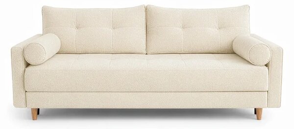 Sofa z Funkcją Spania LONAR Kremowa Boucle Nowoczesna