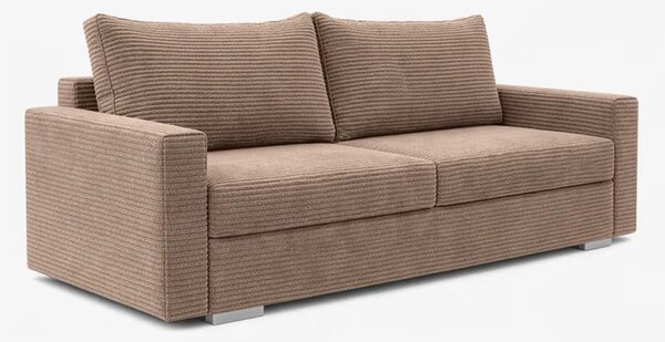 Sofa z Funkcją Spania DRAVOS Ciemnobeżowa Sztruksowa Nowoczesna
