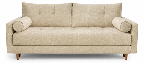 Sofa z Funkcją Spania LONAR Beżowa Boucle Nowoczesna