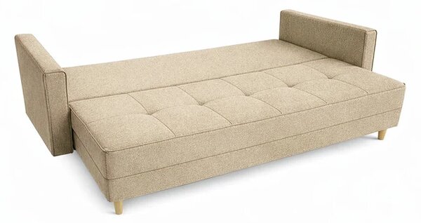 Sofa z Funkcją Spania LONAR Beżowa Boucle Nowoczesna