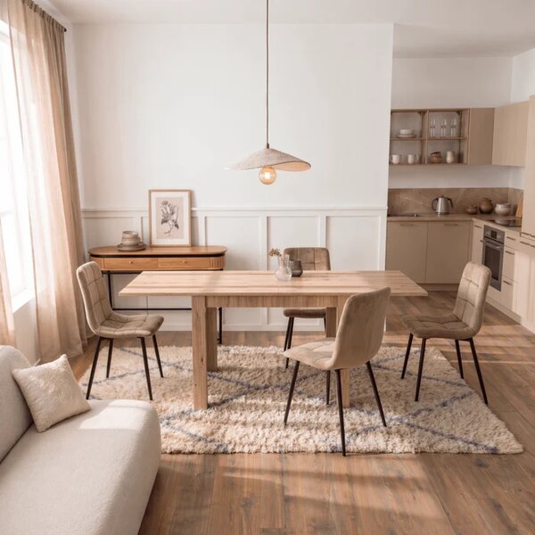 Stół Kwadratowy Rozkładany MAX 80-160 cm Dąb Artisan Nowoczesny Loft