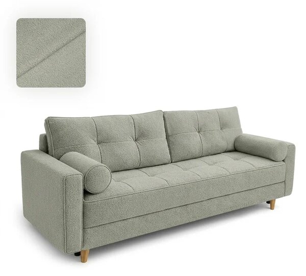 Sofa z Funkcją Spania LONAR Szara Boucle Nowoczesna