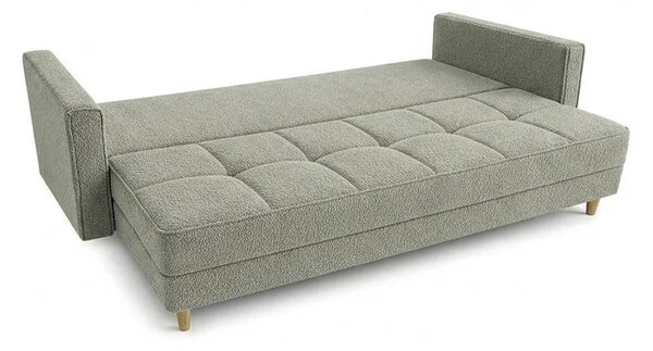 Sofa z Funkcją Spania LONAR Szara Boucle Nowoczesna