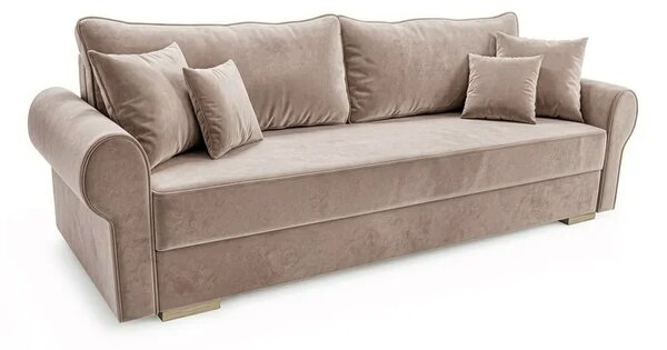 Sofa z Funkcją Spania RELON Beżowa Nowoczesna