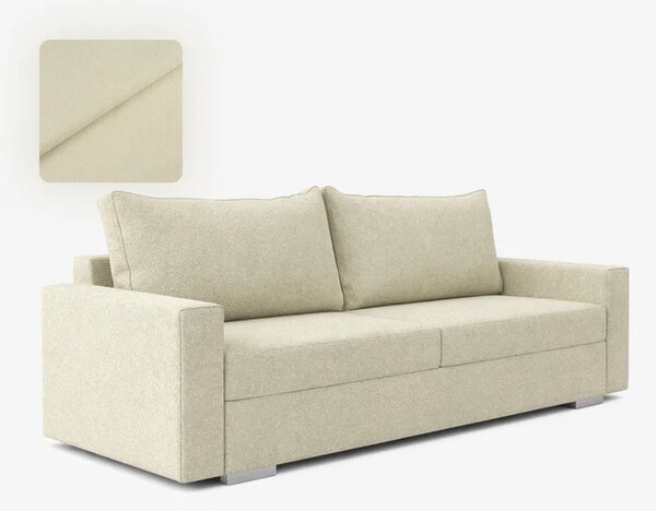 Sofa z Funkcją Spania DRAVOS Kremowa Nowoczesna
