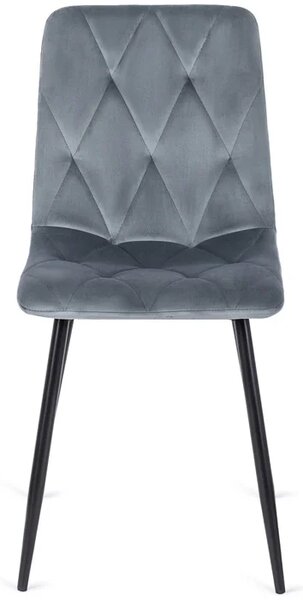 Zestaw Stół Kwadratowy Rozkładany MAX 80-160 cm Dąb Craft/Czarny i 6 Krzeseł ROBIN Szarych