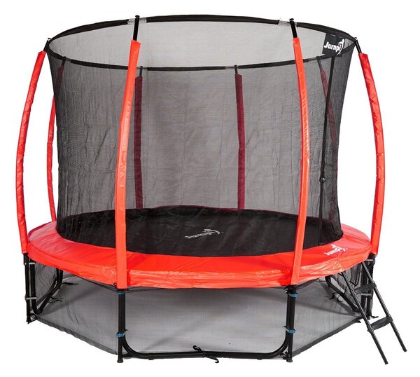 Trampolina Ogrodowa Jumpi 312cm/10FT Maxy Comfort Plus Czerwona Z Wewnętrzną Siatką