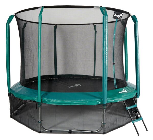 Trampolina Ogrodowa Jumpi 312cm/10FT Maxy Comfort Zielona Z Wewnętrzną Siatką