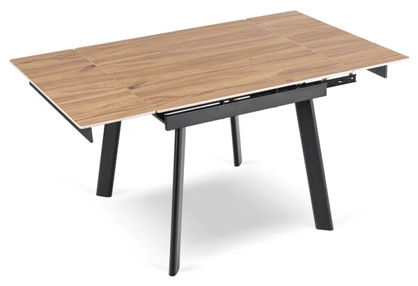 Stół Rozkładany Kwadratowy LARES 90-150 cm Ceramiczny Dąb/Czarny Loft