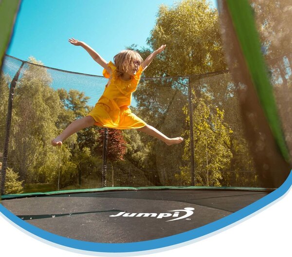 Trampolina Ogrodowa Jumpi 435cm/14FT Maxy Comfort Plus Żółta Z Wewnętrzną Siatką