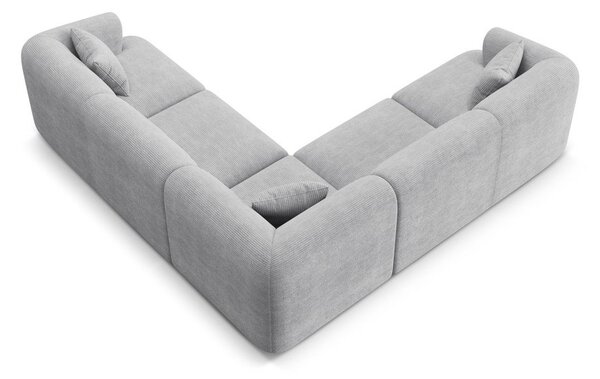 Jasnoszary sztruksowy narożnik Campi – Cosmopolitan Design