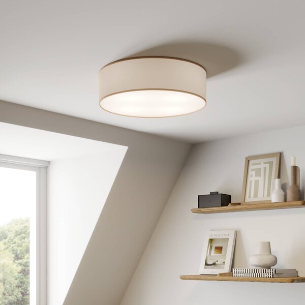 Lampa sufitowa Rondo TK Lighting, możliwość ściemniania, kremowy / amber, sypialnia, tkanina / materiał / jedwab, nowoczesny