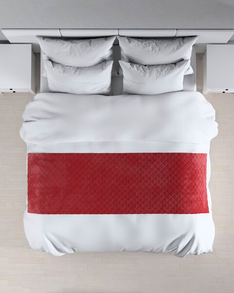 Narzuta hotelowa bieżnik Velvet 60x200cm kolor czerwony tkanina połyskliwa, welwetowa