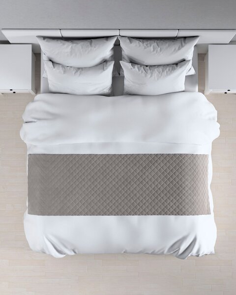Narzuta hotelowa bieżnik Velvet 60x200cm kolor szary tkanina połyskliwa, welwetowa