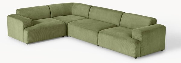 Sofa narożna ze sztruksu Melva (4-osobowa)