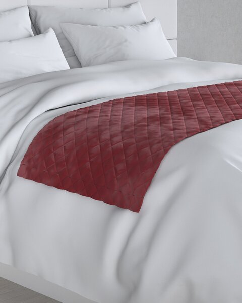 Narzuta hotelowa bieżnik Velvet 60x200cm kolor czerwony tkanina połyskliwa, welwetowa