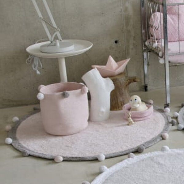 Dziecięcy dywan bawełniany do prania Bubbly Soft Pink