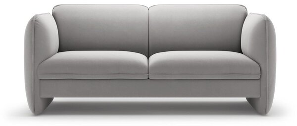 Jasnoszara aksamitna sofa 168 cm Georgia – Micadoni