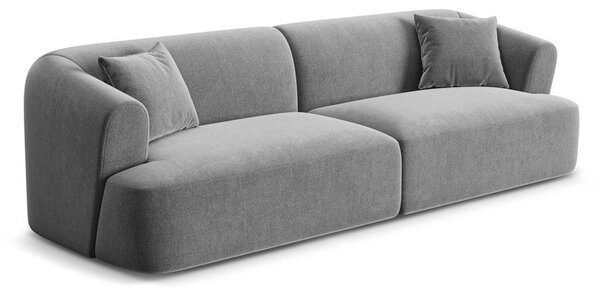 Jasnoszara aksamitna sofa 255 cm Campi – Cosmopolitan Design
