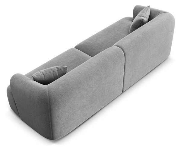 Jasnoszara aksamitna sofa 255 cm Campi – Cosmopolitan Design