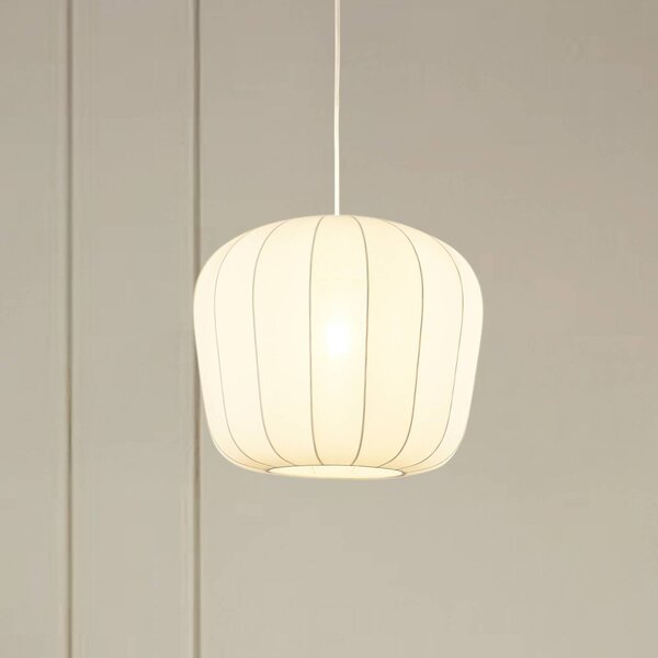 Lampa wisząca Helin Lindby, możliwość ściemniania, biały / opal, salon / jadalnia, tkanina / materiał / jedwab, nowoczesny