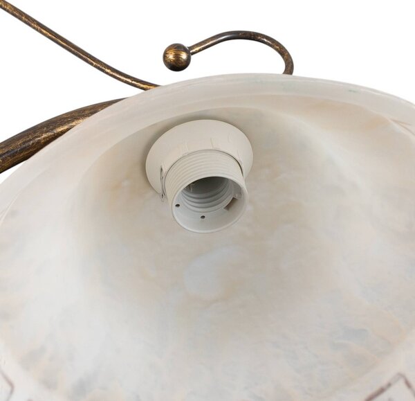 Lampa wisząca szklana BILIARDO GIORGIO ONLI, możliwość ściemniania, brązowy / mosiężny, salon / jadalnia, szkło, dworkowy / rustykalny