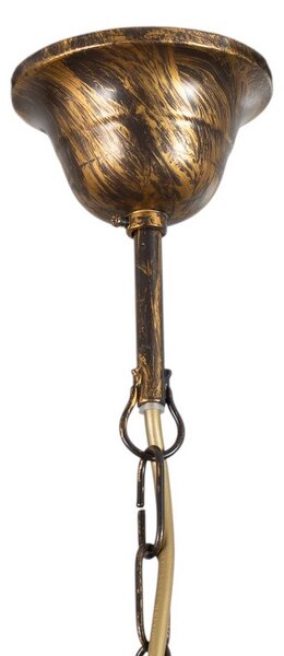 Lampa wisząca szklana BILIARDO GIORGIO ONLI, możliwość ściemniania, brązowy / mosiężny, salon / jadalnia, szkło, dworkowy / rustykalny