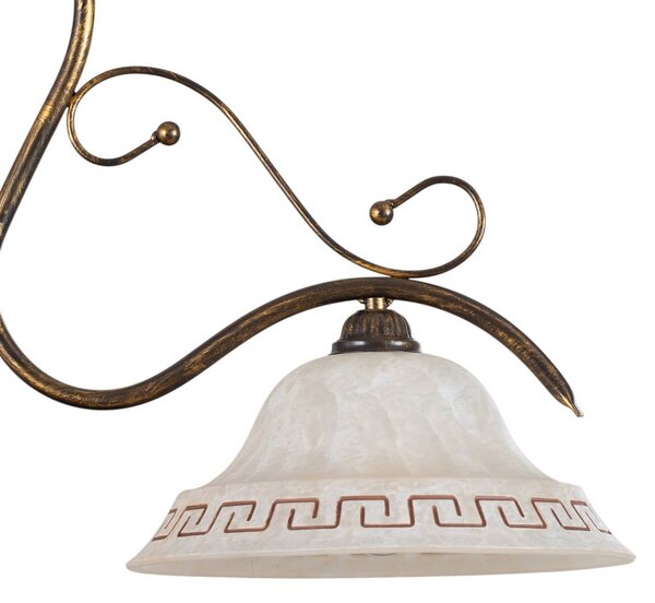 Lampa wisząca szklana BILIARDO GIORGIO ONLI, możliwość ściemniania, brązowy / mosiężny, salon / jadalnia, szkło, dworkowy / rustykalny