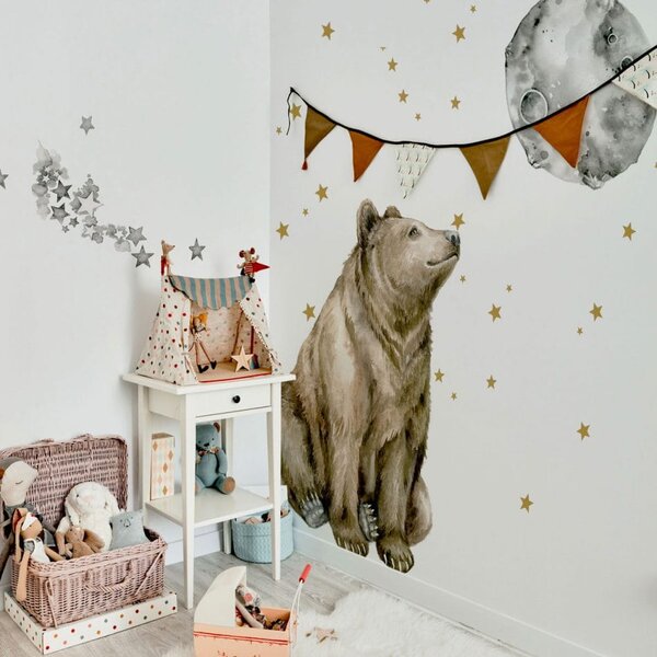 Naklejka ścienna do pokoju dziecka - na dobranoc Mr. Bear