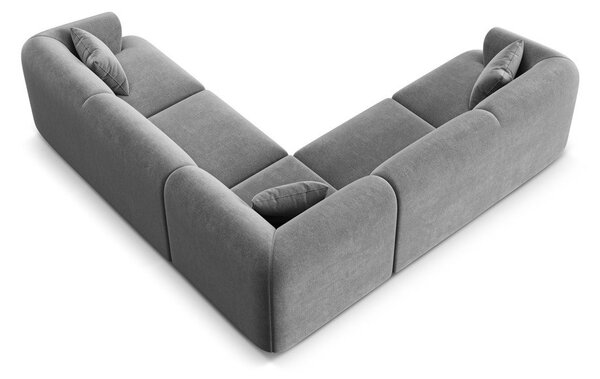 Jasnoszary aksamitny narożnik Campi – Cosmopolitan Design