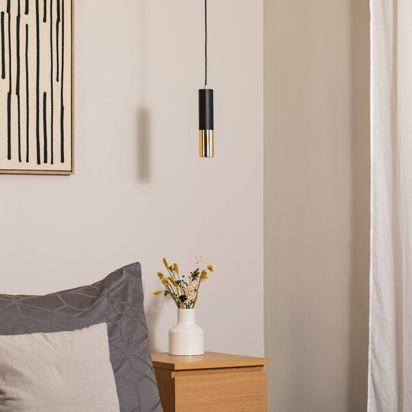 Lampa wisząca Orino Domiluce, możliwość ściemniania, mosiężny / złoty, salon / jadalnia, metal, nowoczesny