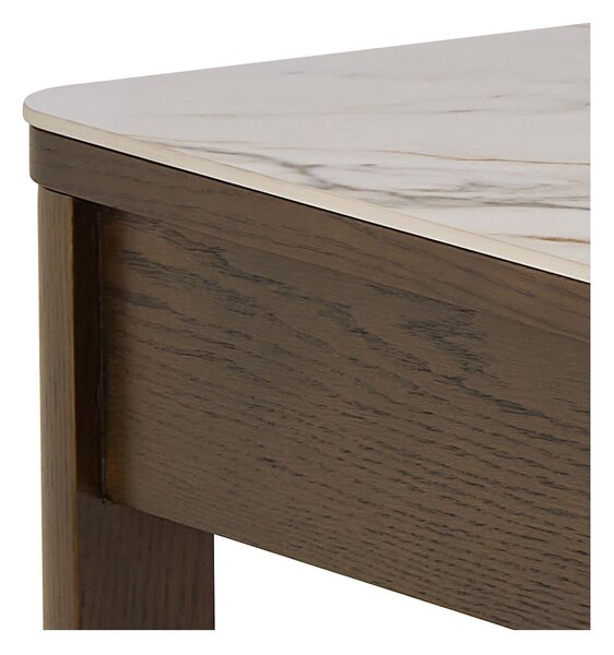 Beżowo-ciemnobrązowy stolik z ceramicznym blatem 70x130 cm Southampton – Actona