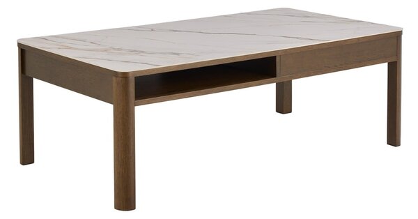 Beżowo-ciemnobrązowy stolik z ceramicznym blatem 70x130 cm Southampton – Actona