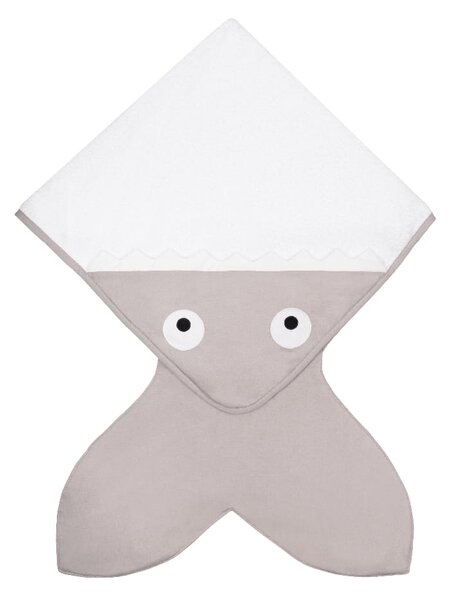 Baby Bites Ręcznik z kapturkiem Shark 75 x 75 cm Stone grey