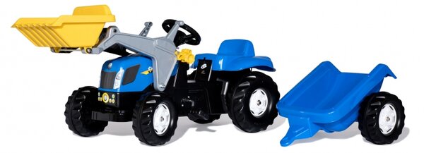 Rolly Toys rollyKid-X New Holland rollyKid Traktor z łyżką i przyczepką Niebieski