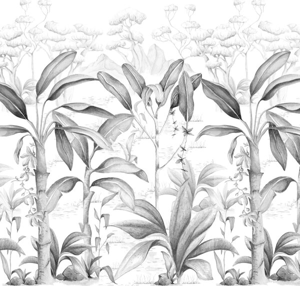 Tapeta do pokoju dziecka Rajska dżungla Black&White