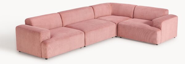 Sofa narożna ze sztruksu Melva (4-osobowa)