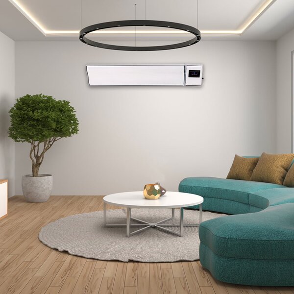 Grzejnik elektryczny ElectricSun 1200W/600W biały grzejniki na podczerwień z termostatem, z WiFi aplikacja Smart Life, 94x15cm, instalacja na suficie