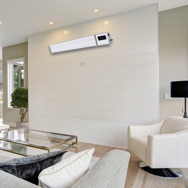 Grzejnik elektryczny ElectricSun 1200W/600W biały grzejniki na podczerwień z termostatem, z WiFi aplikacja Smart Life, 94x15cm, instalacja na suficie