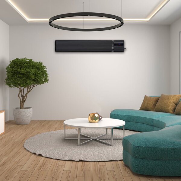 Grzejnik elektryczny ElectricSun 2800W /1400W czarny ogrzewanie na podczerwień z termostatem, z WiFi aplikacja Smart Life, 180x15cm, instalacja na suf