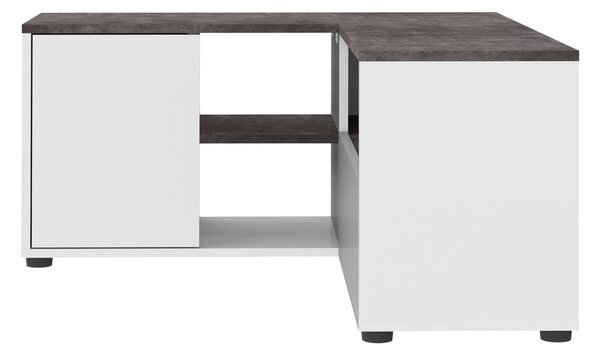 Biało-szara szafka pod TV w dekorze betonu 90x45 cm Angle – TemaHome