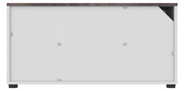 Biało-szara szafka pod TV w dekorze betonu 90x45 cm Angle – TemaHome