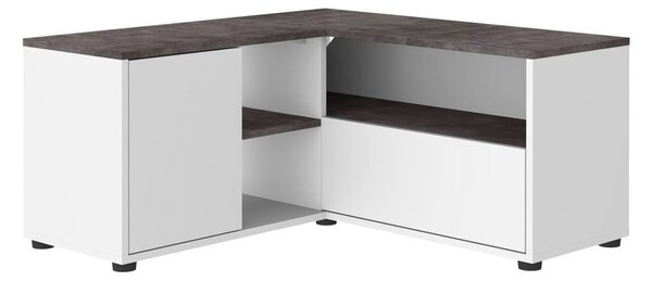 Biało-szara szafka pod TV w dekorze betonu 90x45 cm Angle – TemaHome