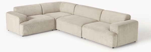 Sofa narożna ze sztruksu Melva (4-osobowa)