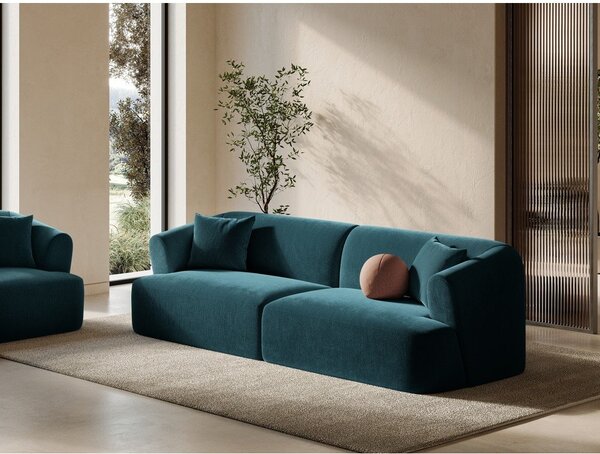 Morska aksamitna sofa 255 cm Campi – Cosmopolitan Design