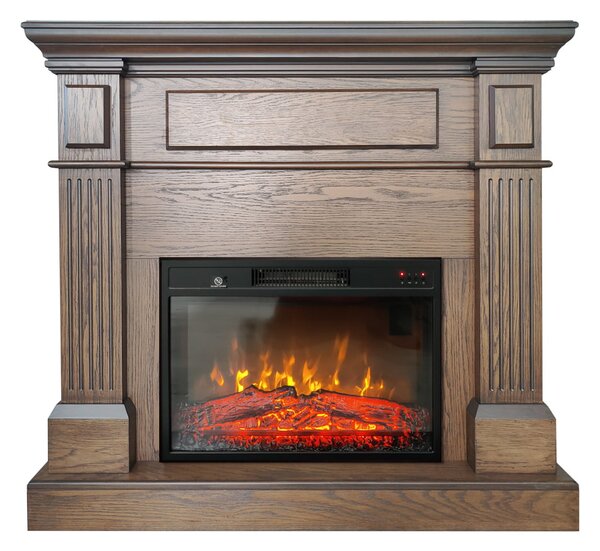 Kominek elektryczny 3D TUX Oak dąb ElectricSun, z dźwiękiem, 3 kolory, z aplikacją, L110xH102cm