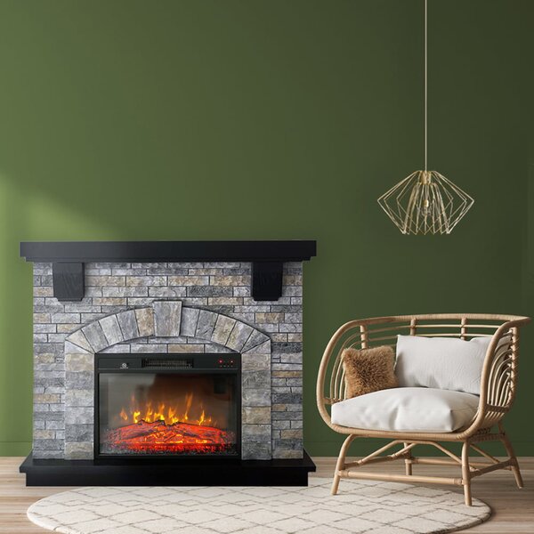 Kominek elektryczny 3d GREYSTONE ElectricSun, z dźwiękiem, 3 kolory, z aplikacją, L115xH102cm