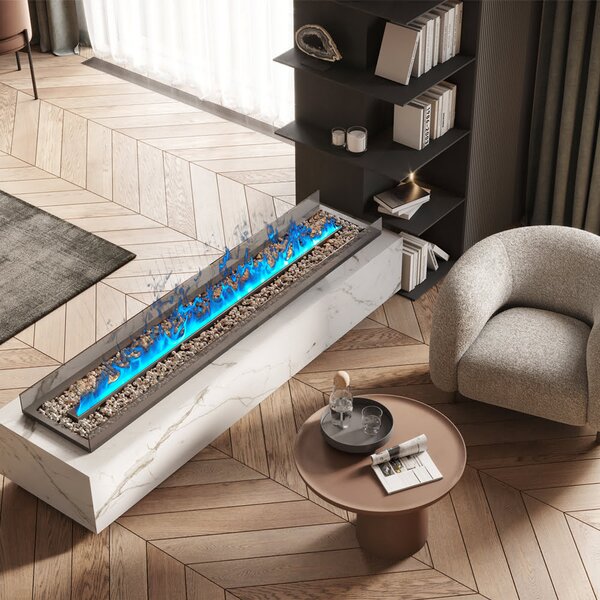 Wkład kominek elektryczny 3D do zabudowy z parą wodną, Led, z aplikacją, ElectricSun MISTique DUŻY 150 cm